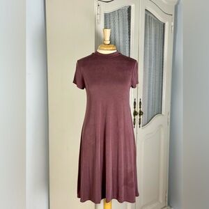 Double Zero Urban Outfitters Short Sleeved Mock Neck Modal Mini T-Shirt Dress